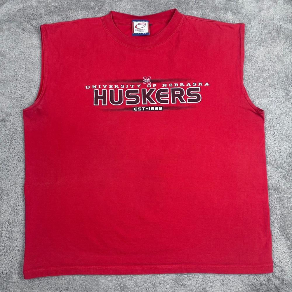 Cadre Athletic Nebraska Huskers Tank Top Mens 2XL Red Muscle Tee Graphic Cotton